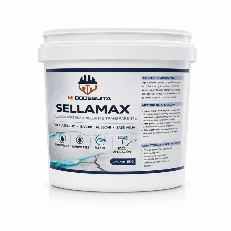 SELLAMAX® Sellador Impermeabilizante Transparente presentación de 5 Kilogramos